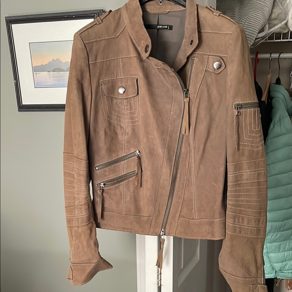 Brown Leather Moto Jacket